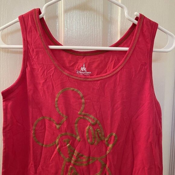 Disney Parks Pink and Gold Mickey Mouse Tank Top Disneyland Women's Size XS NWT - Picture 2 of 9